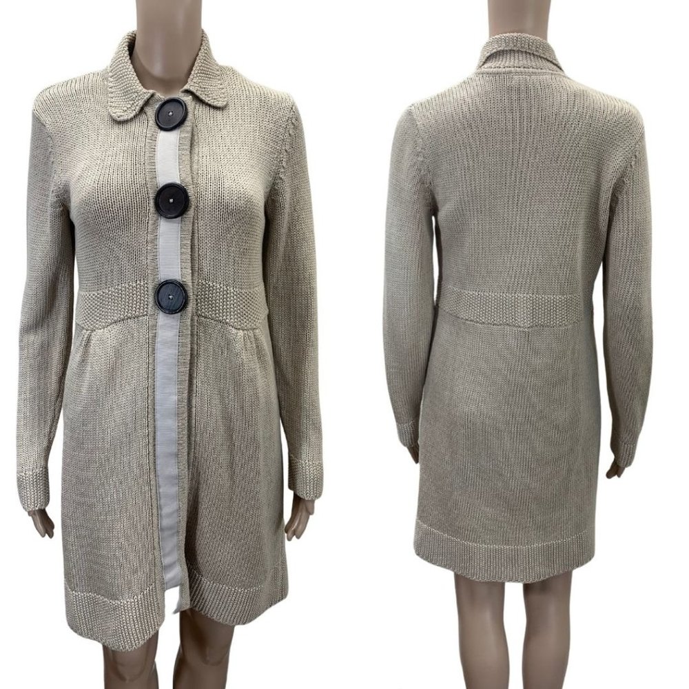 Boden Long Cotton Knit Button-up Sweater / Cardigan